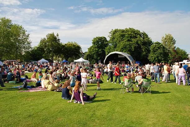 Outdoor event with crowd